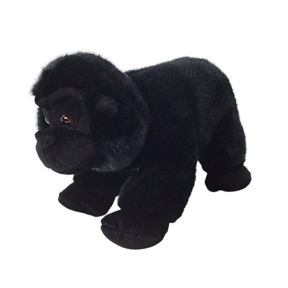 Aurora Mist Gorilla Black Poseable Pals 9" Plush Stuffed Animal Ape Monkey Soft - Picture 1 of 11